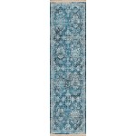 Indoor/Outdoor Marbella MB4 Navy Washable 2'3" x 10' Runner Rug