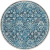 Indoor/Outdoor Marbella MB4 Navy Washable 4' x 4' Round Rug