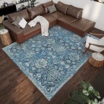 Indoor/Outdoor Marbella MB4 Navy Washable 5' x 7'6" Rug