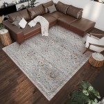 Indoor/Outdoor Marbella MB4 Silver Washable 3' x 5' Rug