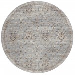 Indoor/Outdoor Marbella MB4 Silver Washable 8' x 8' Round Rug