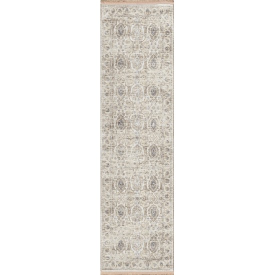 Indoor/Outdoor Marbella MB5 Ivory Washable 2'3" x 10' Runner Rug