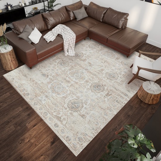 Indoor/Outdoor Marbella MB5 Ivory Washable 3' x 5' Rug