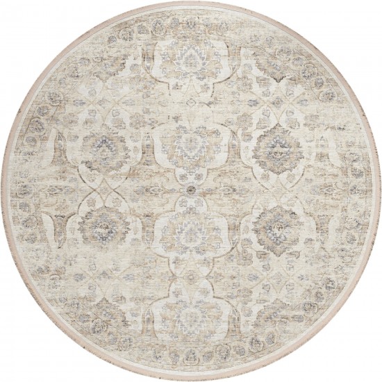 Indoor/Outdoor Marbella MB5 Ivory Washable 6' x 6' Round Rug