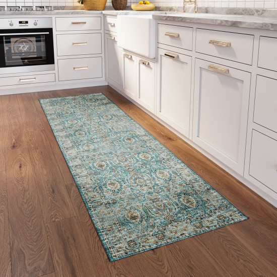 Indoor/Outdoor Marbella MB5 Mediterranean Washable 2'3" x 7'6" Runner Rug