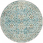 Indoor/Outdoor Marbella MB5 Mediterranean Washable 4\' x 4\' Round Rug