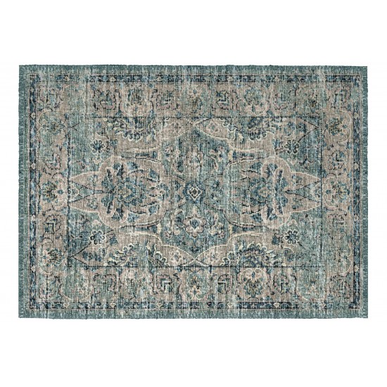 Indoor/Outdoor Marbella MB5 Mineral Blue Washable 1'8" x 2'6" Rug