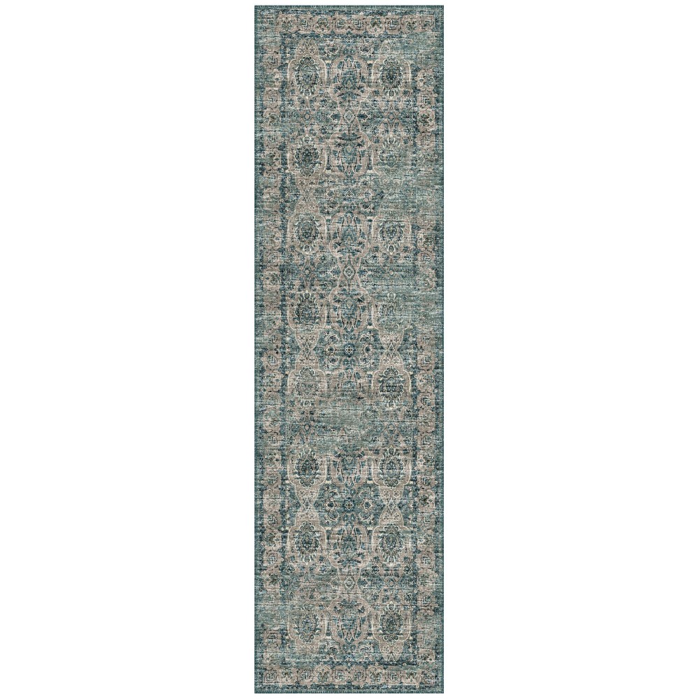 Indoor/Outdoor Marbella MB5 Mineral Blue Washable 2'3" x 7'6" Runner Rug