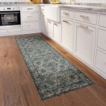 Indoor/Outdoor Marbella MB5 Mineral Blue Washable 2'3" x 7'6" Runner Rug