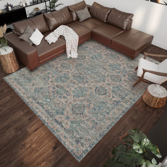 Indoor/Outdoor Marbella MB5 Mineral Blue Washable 3' x 5' Rug