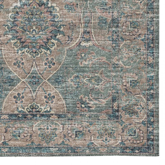Indoor/Outdoor Marbella MB5 Mineral Blue Washable 8' x 8' Round Rug