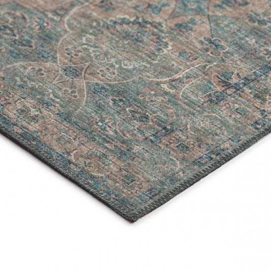 Indoor/Outdoor Marbella MB5 Mineral Blue Washable 8' x 8' Round Rug
