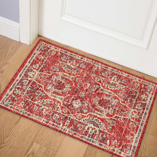 Indoor/Outdoor Marbella MB5 Poppy Washable 1'8" x 2'6" Rug