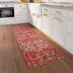 Indoor/Outdoor Marbella MB5 Poppy Washable 2'3" x 7'6" Runner Rug