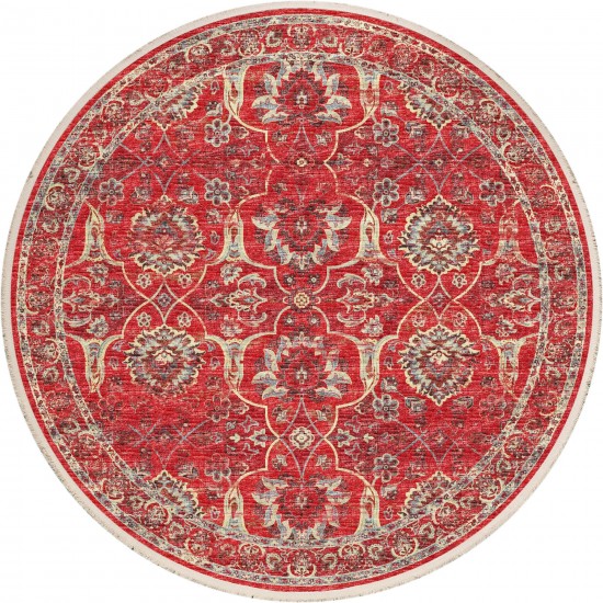 Indoor/Outdoor Marbella MB5 Poppy Washable 6' x 6' Round Rug