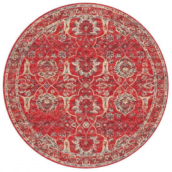 Indoor/Outdoor Marbella MB5 Poppy Washable 8' x 8' Round Rug