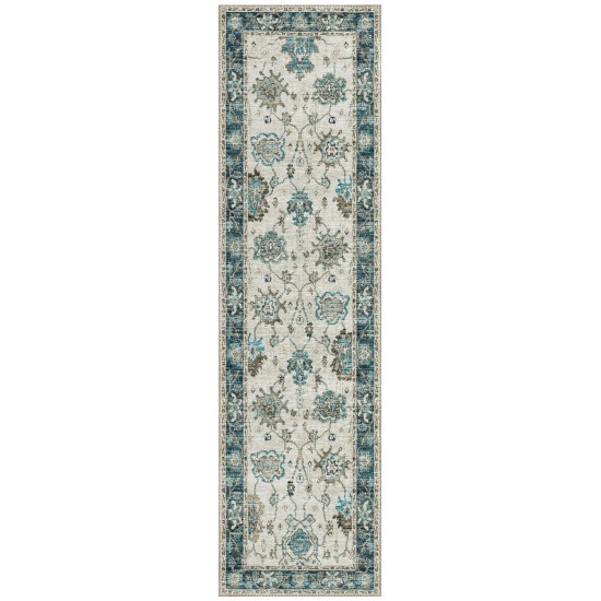 Indoor/Outdoor Marbella MB6 Flax Washable 2'3" x 7'6" Runner Rug