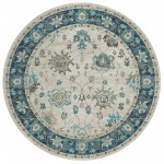 Indoor/Outdoor Marbella MB6 Flax Washable 8' x 8' Round Rug