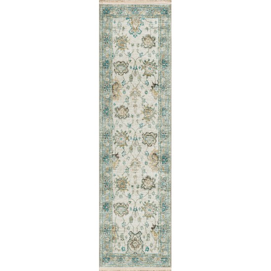 Indoor/Outdoor Marbella MB6 Ivory Washable 2'3" x 10' Runner Rug