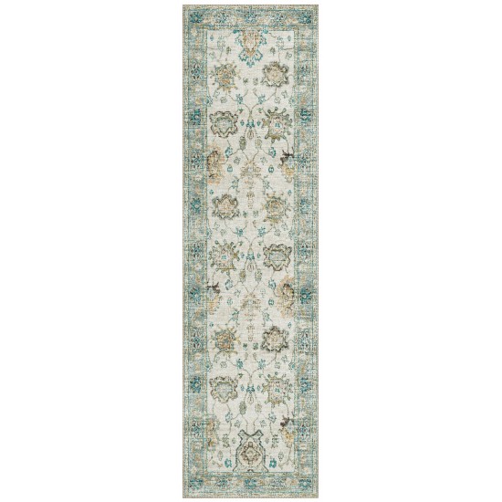 Indoor/Outdoor Marbella MB6 Ivory Washable 2'3" x 7'6" Runner Rug