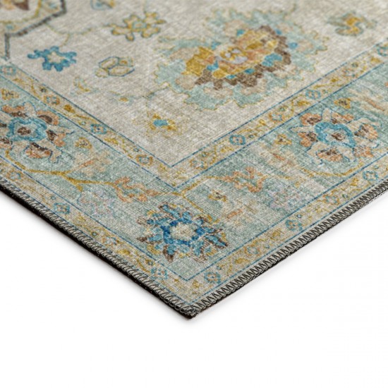 Indoor/Outdoor Marbella MB6 Ivory Washable 4' x 4' Round Rug