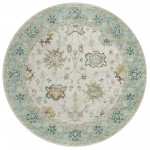 Indoor/Outdoor Marbella MB6 Ivory Washable 8' x 8' Round Rug