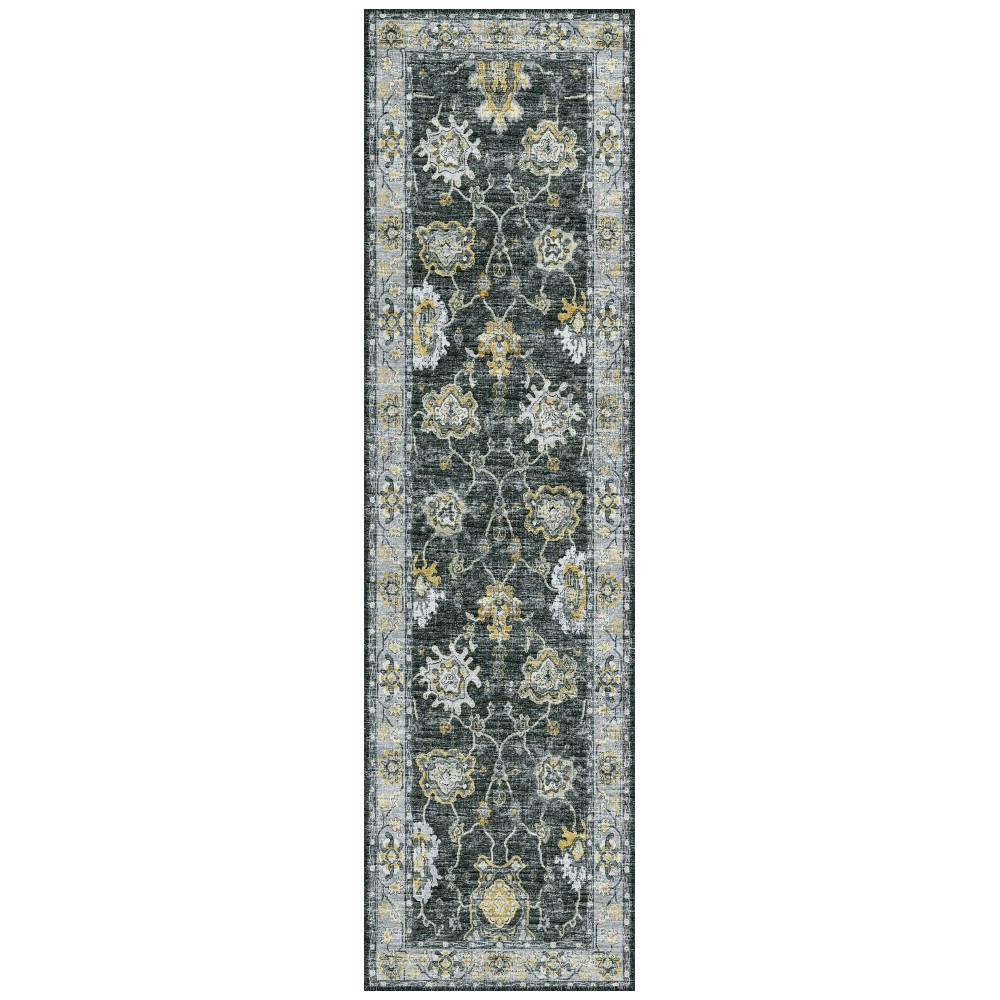 Indoor/Outdoor Marbella MB6 Midnight Washable 2'3" x 7'6" Runner Rug