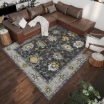 Indoor/Outdoor Marbella MB6 Midnight Washable 3' x 5' Rug