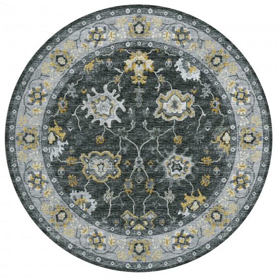 Indoor/Outdoor Marbella MB6 Midnight Washable 8' x 8' Round Rug