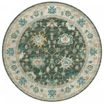 Indoor/Outdoor Marbella MB6 Olive Washable 8' x 8' Round Rug