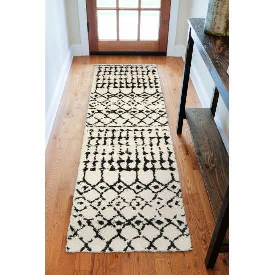 Marquee MQ2 Ivory/Midnight 2'3" x 7'5" Runner Rug