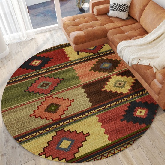 Indoor/Outdoor Phoenix PH1 Canyon Washable 8' x 8' Round Rug