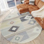 Indoor/Outdoor Phoenix PH1 Ivory Washable 8' x 8' Round Rug