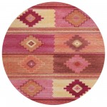 Indoor/Outdoor Phoenix PH1 Rose Washable 8\' x 8\' Round Rug