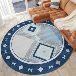 Indoor/Outdoor Phoenix PH2 Denim Washable 8' x 8' Round Rug