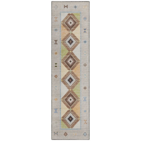 Indoor/Outdoor Phoenix PH2 Taupe Washable 2'3" x 7'6" Runner Rug