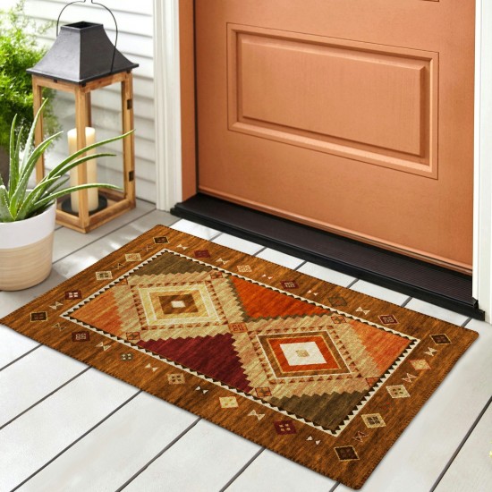 Indoor/Outdoor Phoenix PH2 Walnut Washable 1'8" x 2'6" Rug