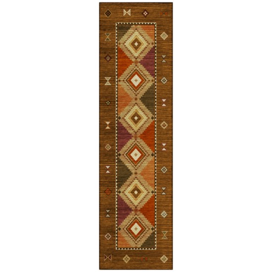 Indoor/Outdoor Phoenix PH2 Walnut Washable 2'3" x 7'6" Runner Rug