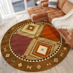 Indoor/Outdoor Phoenix PH2 Walnut Washable 8' x 8' Round Rug