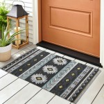 Indoor/Outdoor Phoenix PH3 Black Washable 1'8" x 2'6" Rug