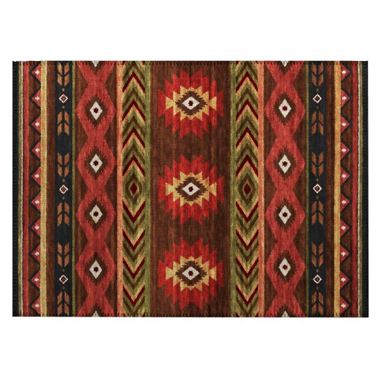 Indoor/Outdoor Phoenix PH3 Chocolate Washable 1'8" x 2'6" Rug