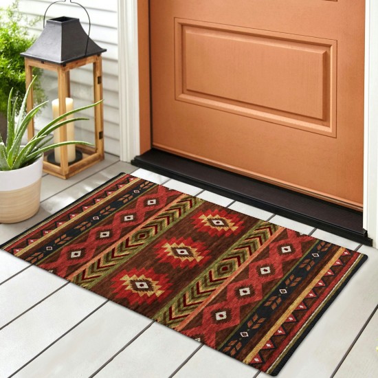 Indoor/Outdoor Phoenix PH3 Chocolate Washable 1'8" x 2'6" Rug