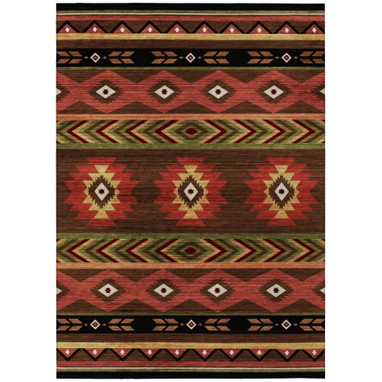 Indoor/Outdoor Phoenix PH3 Chocolate Washable 3' x 5' Rug