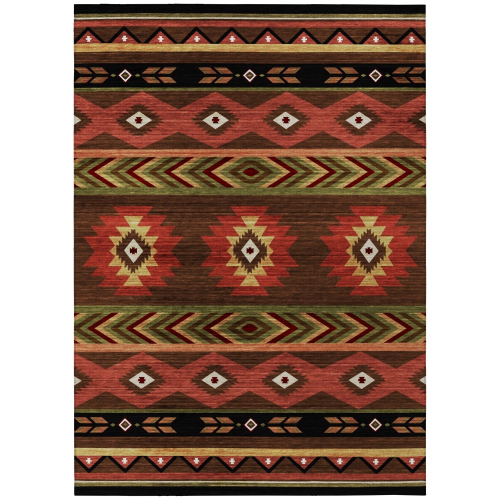 Indoor/Outdoor Phoenix PH3 Chocolate Washable 5' x 7'6" Rug