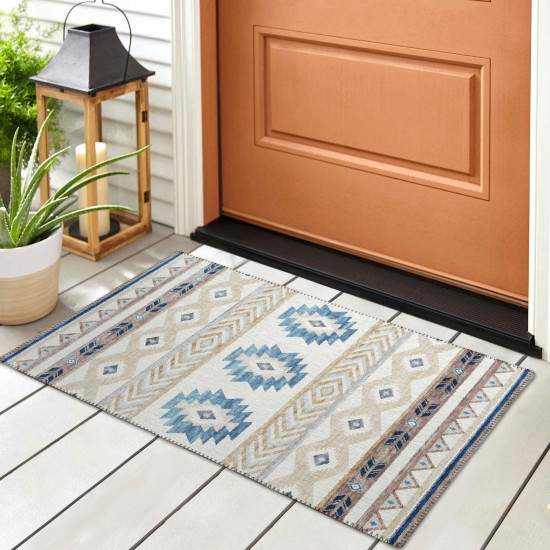 Indoor/Outdoor Phoenix PH3 Ivory Washable 1'8" x 2'6" Rug