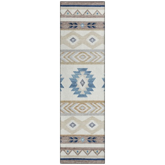 Indoor/Outdoor Phoenix PH3 Ivory Washable 2'3" x 7'6" Runner Rug