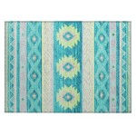 Indoor/Outdoor Phoenix PH3 Teal Washable 1'8" x 2'6" Rug