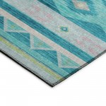 Indoor/Outdoor Phoenix PH3 Teal Washable 1'8" x 2'6" Rug