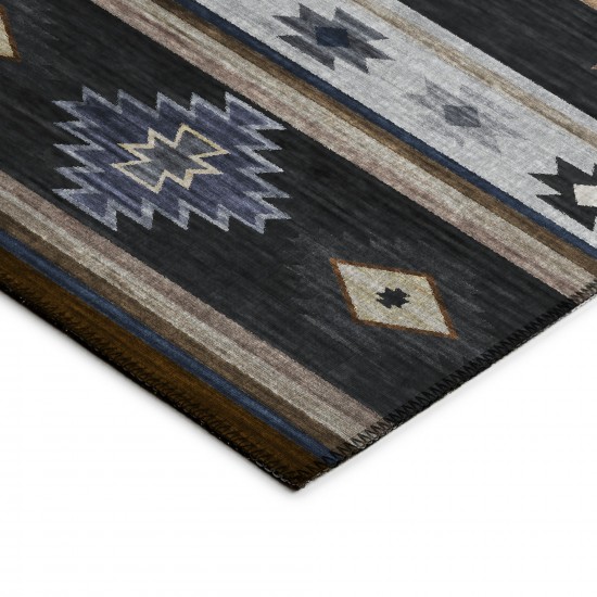 Indoor/Outdoor Phoenix PH4 Black Washable 10' x 14' Rug