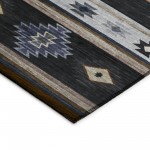 Indoor/Outdoor Phoenix PH4 Black Washable 3' x 5' Rug